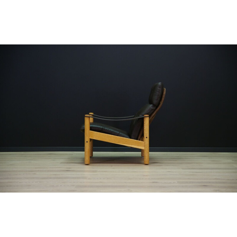 Vintage leather armchair, Danish design, 1960-1970s