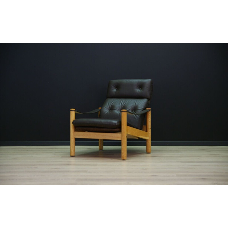 Vintage leather armchair, Danish design, 1960-1970s