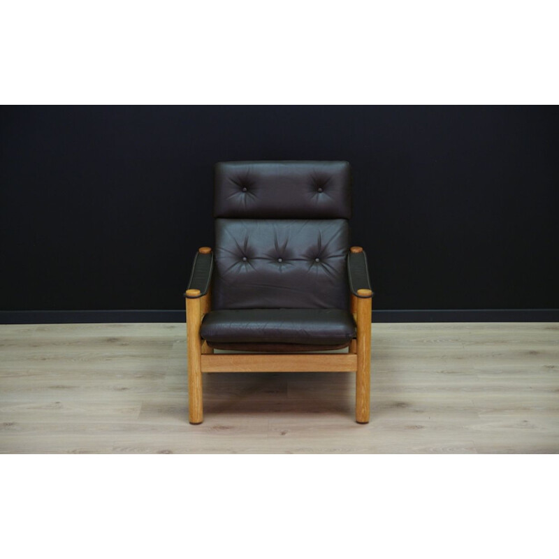 Vintage leather armchair, Danish design, 1960-1970s