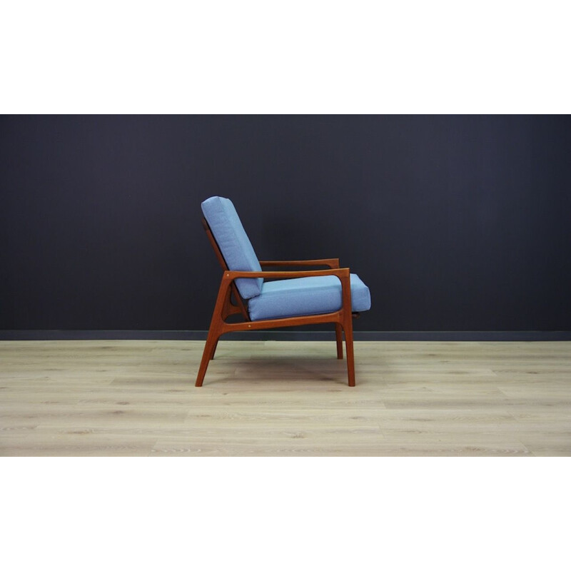 Vintage blue armchair, Denmark, 1970s