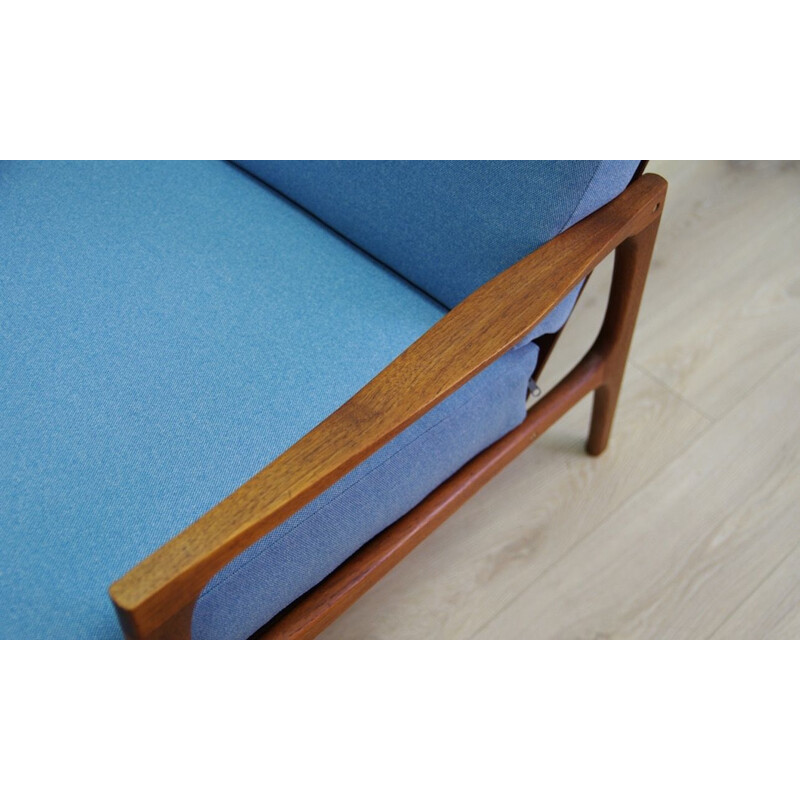 Vintage blue armchair, Denmark, 1970s