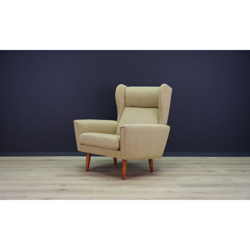 Vintage cream color armchair, Denmark, 1970s