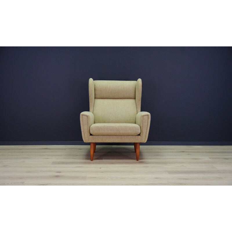 Vintage cream color armchair, Denmark, 1970s