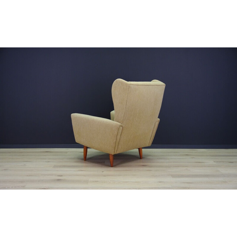 Vintage cream color armchair, Denmark, 1970s