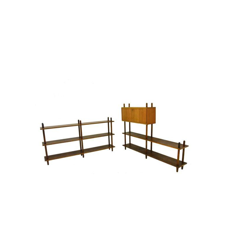 Set of 2 bookshelves modules in wood, Willem LUTJENS - 1950s