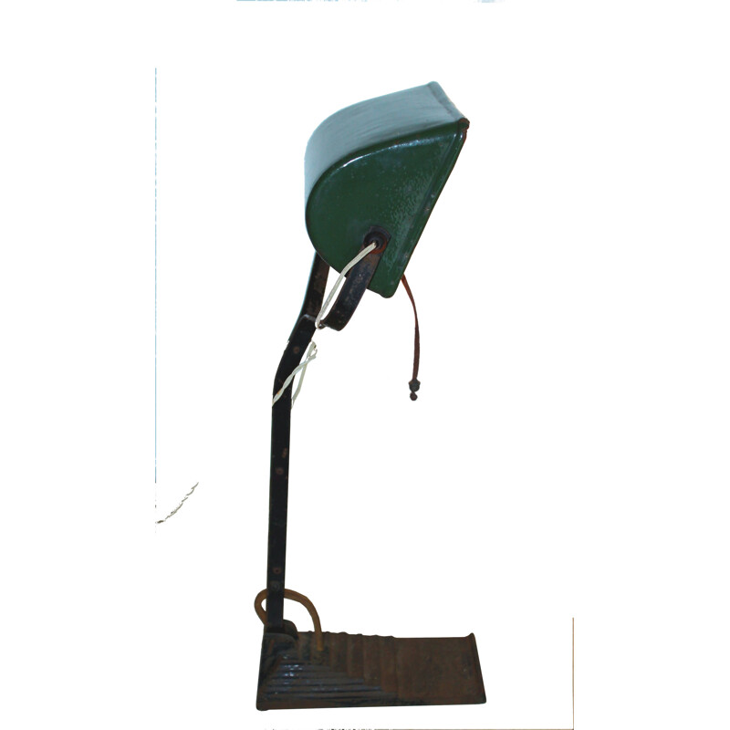 Lampe vintage de bureau verte, 1930