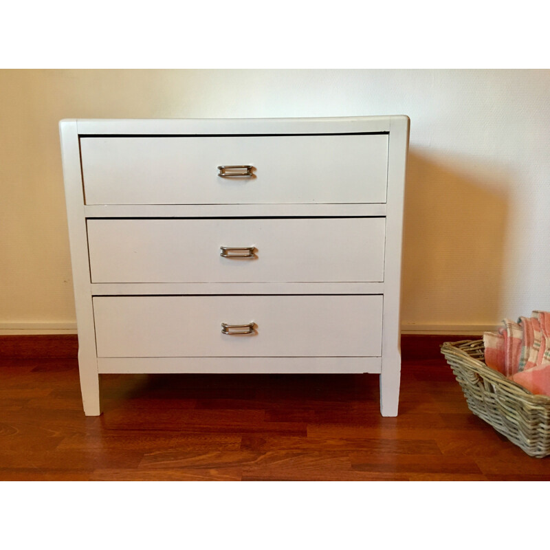 White vintage chest of drawers, 1940s