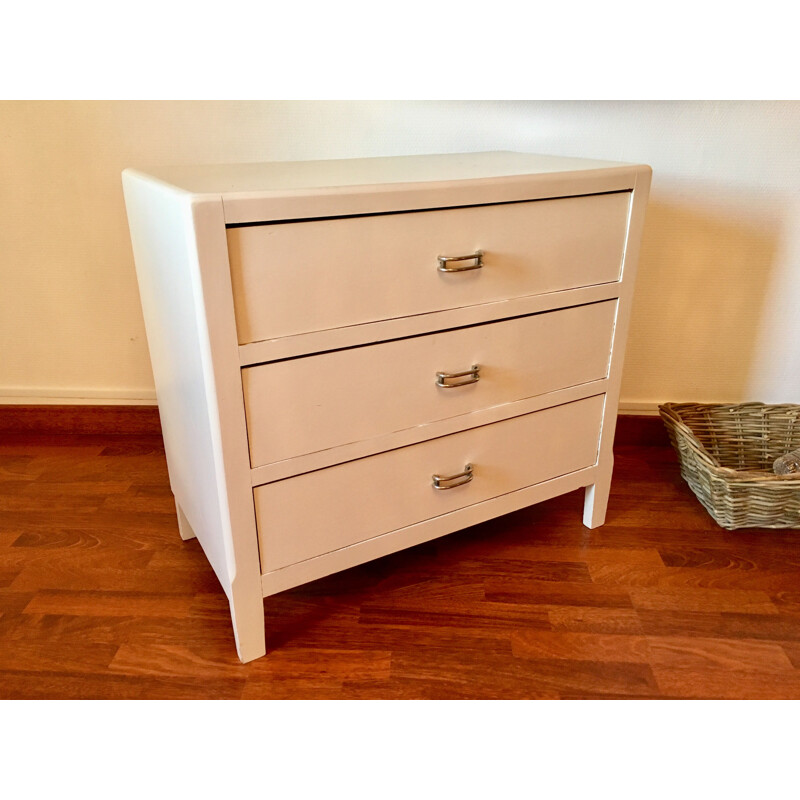 White vintage chest of drawers, 1940s