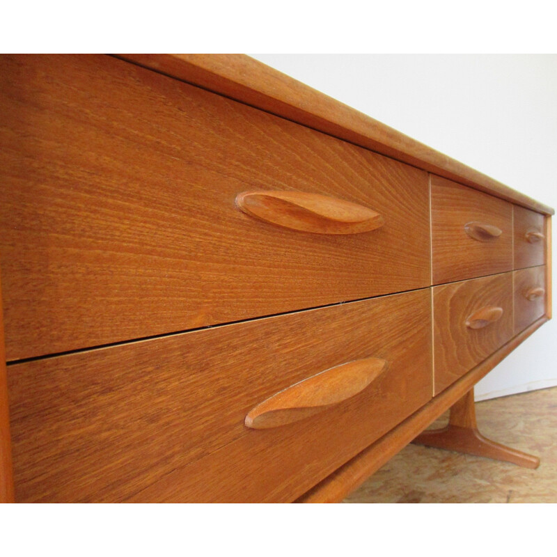 Enfilade vintage de 6 tiroirs en teck par F.Guille pour Austin Suite, 1960