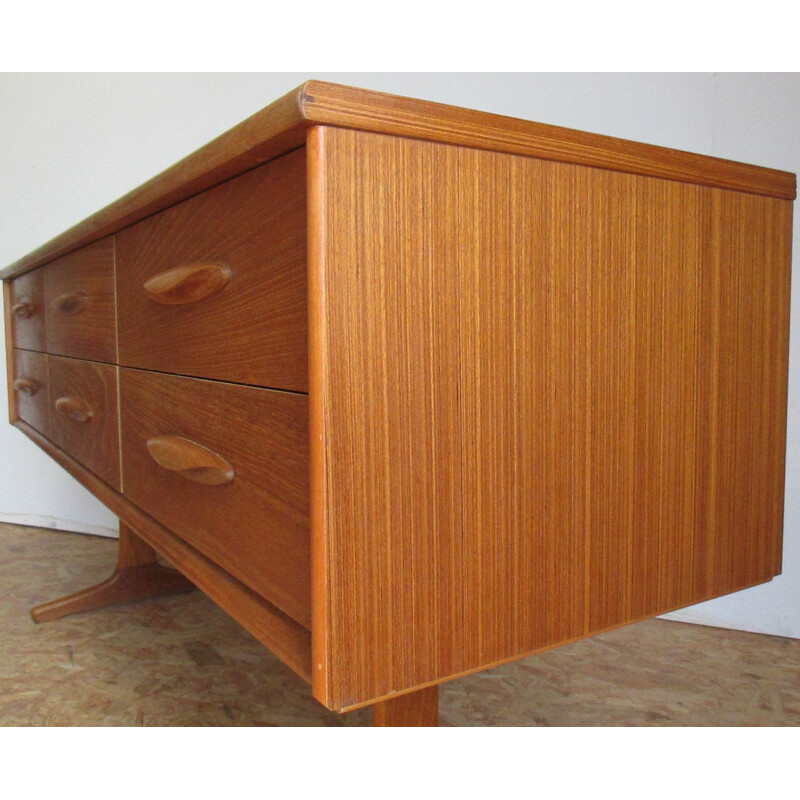 Vintage sideboard of 6 teak drawers by F.Guille for Austin Suite, 1960s