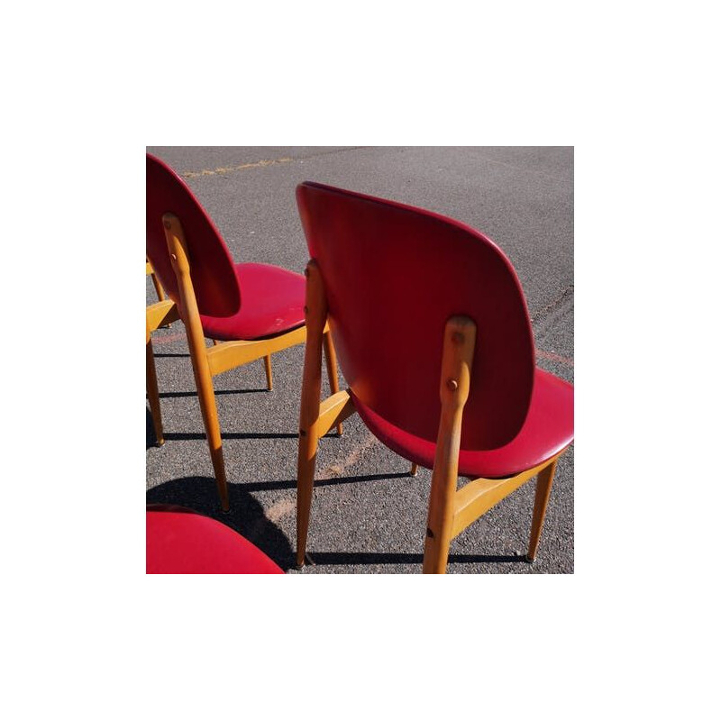 Set of 6 vintage Pégase chairs by Pierre Guariche for Baumann, 1960s