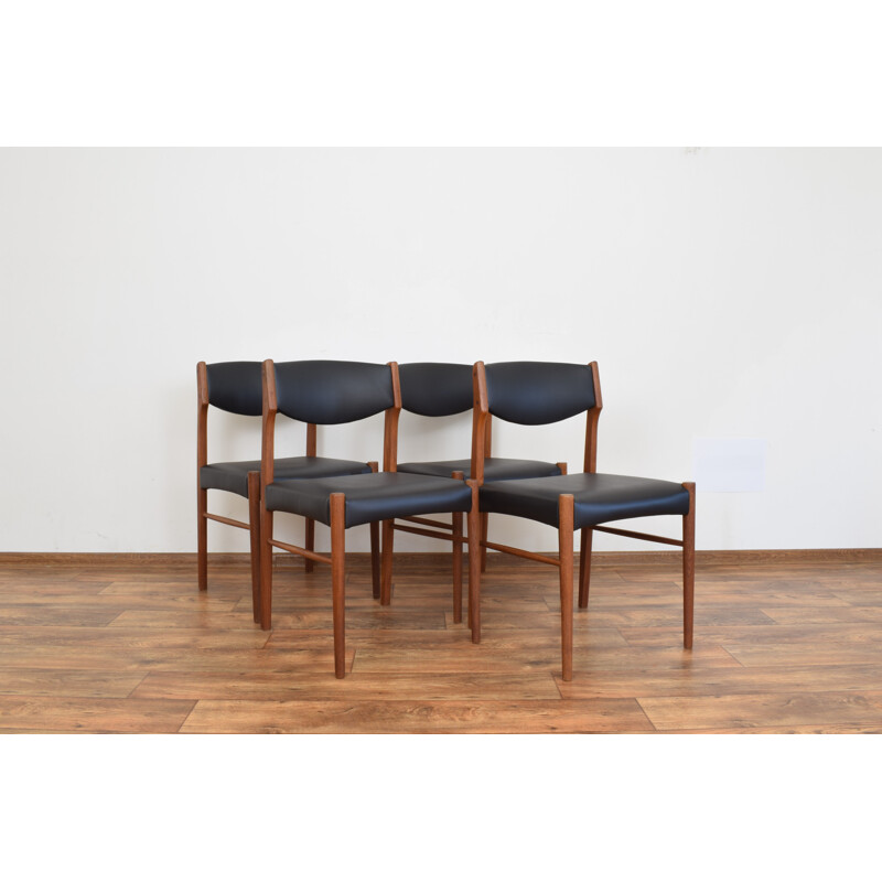 Set of 4 vintage teak dining chairs, Denmark, 1960s