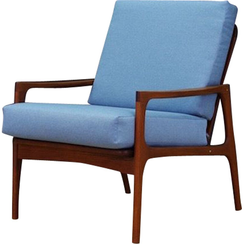 Vintage blue armchair, Denmark, 1970s