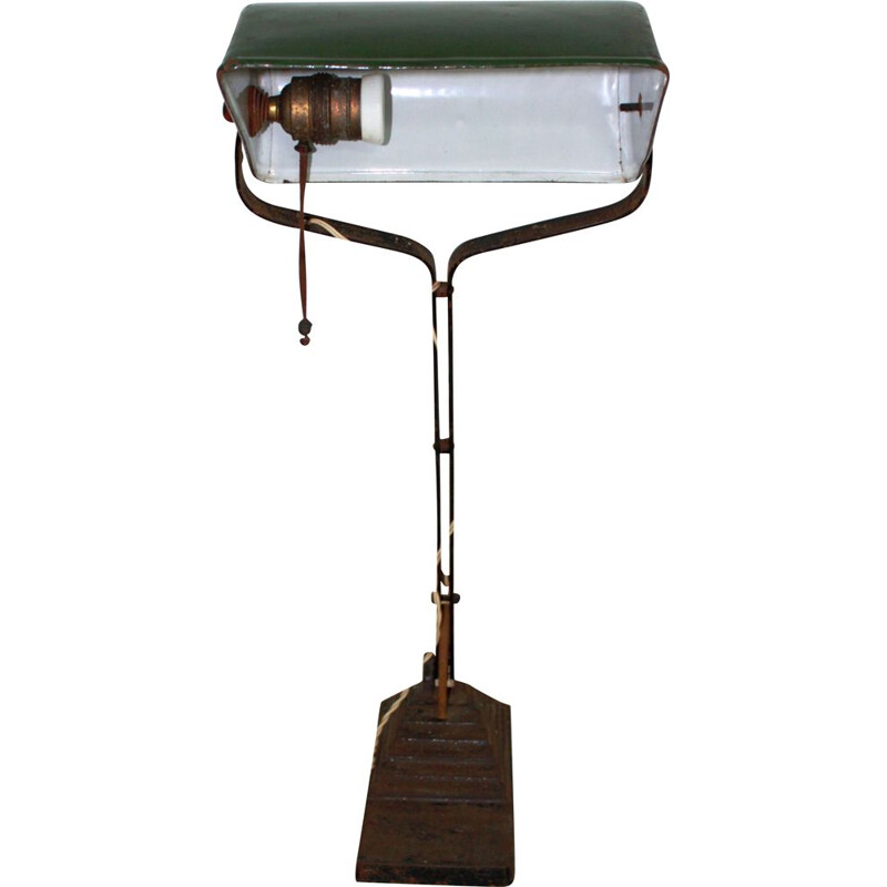 Lampe vintage de bureau verte, 1930