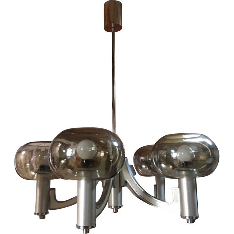 Vintage 5-arm chandelier by Gaetano SCIOLARI, 1970s