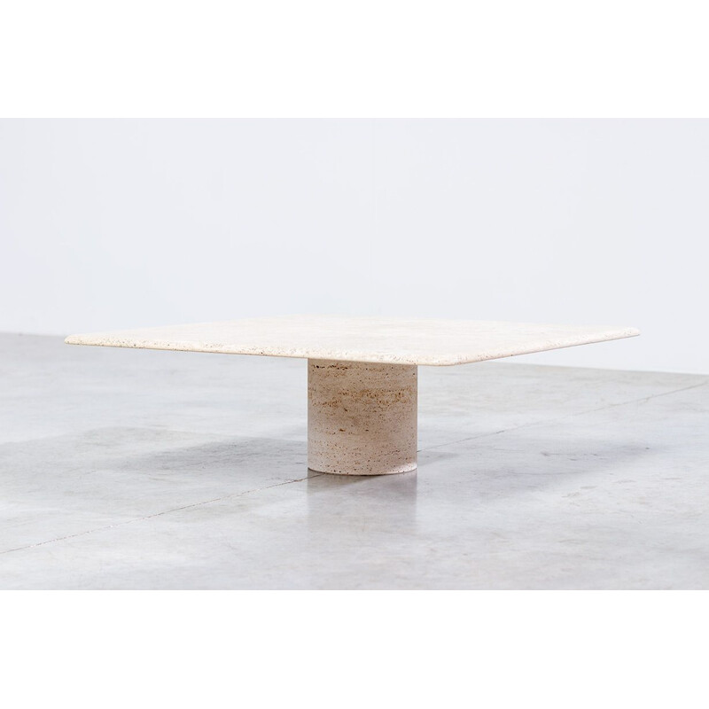 Vintage coffee table for UP & UP in beige travertine 1970s