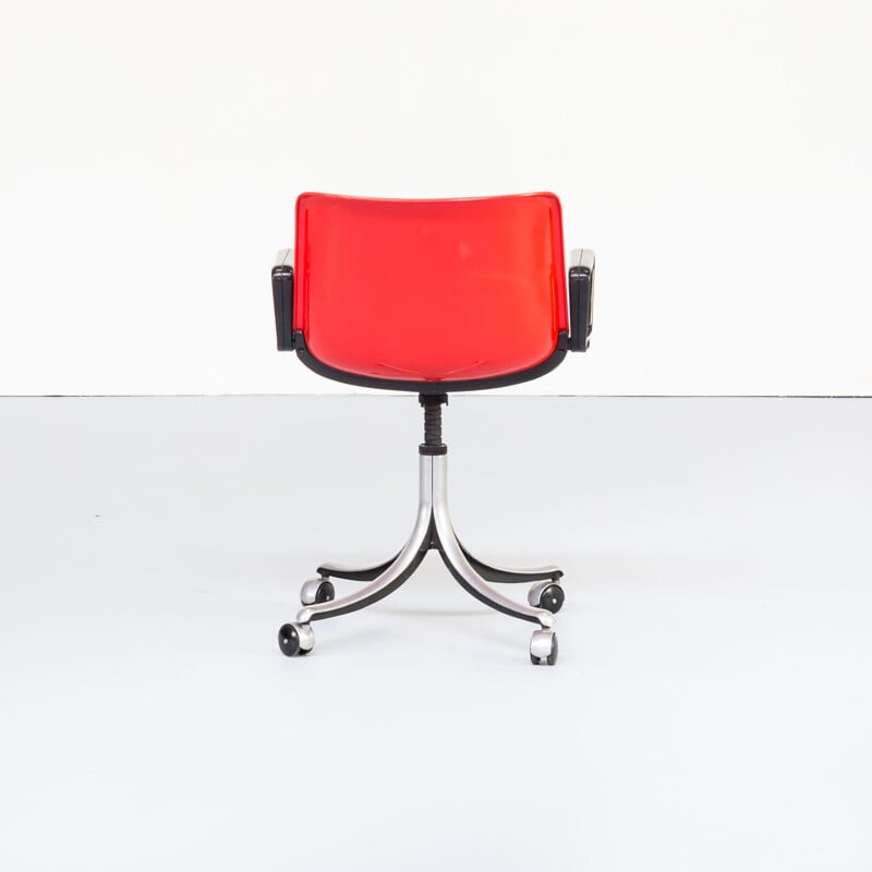 Vintage Modus red desk chair for Tecno and by Osvaldo Borsani 1970s