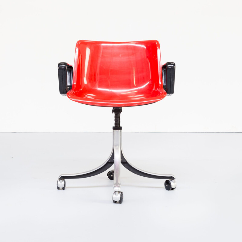 Vintage Modus red desk chair for Tecno and by Osvaldo Borsani 1970s