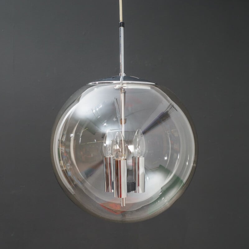 Vintage ceiling light in transparent glass by Limburg