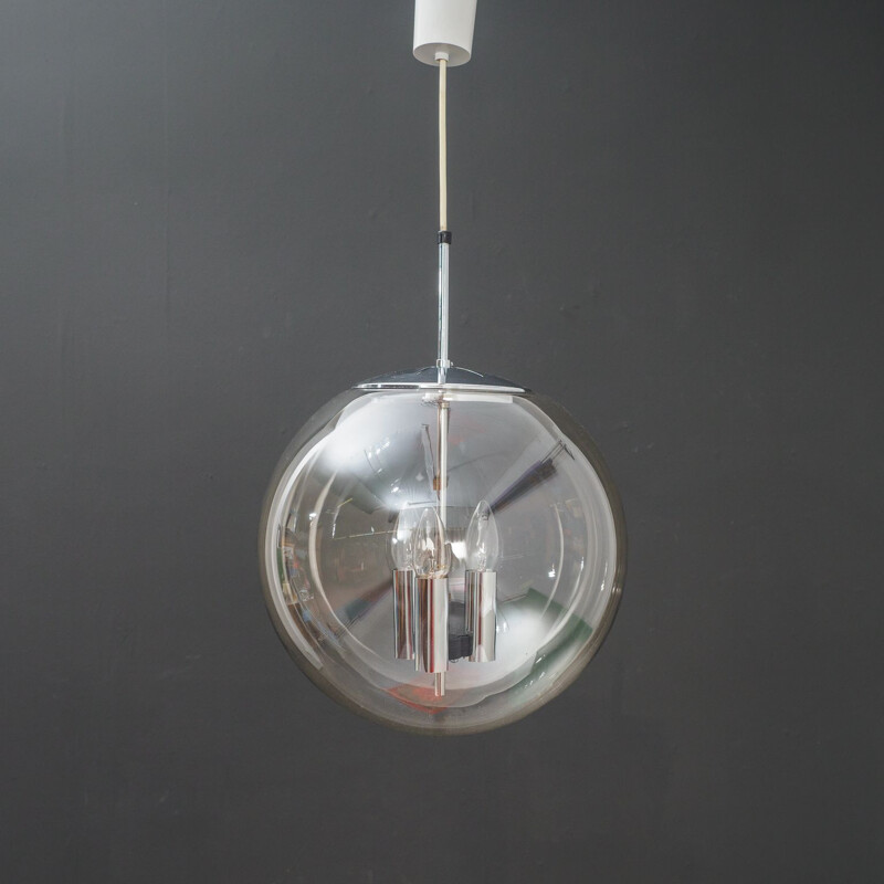 Vintage ceiling light in transparent glass by Limburg