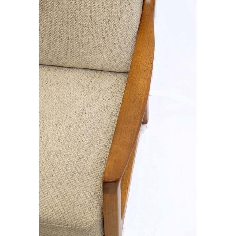 Senator sofa in teak and beige wool by Ole Wanscher