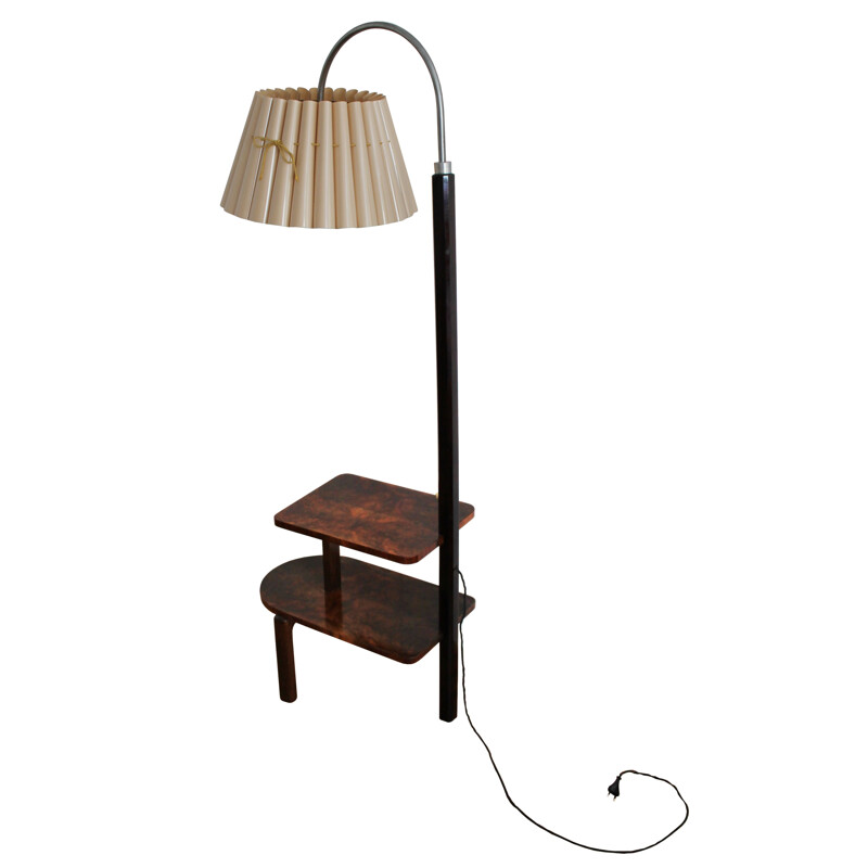 Vintage floor lamp in ash and walnut