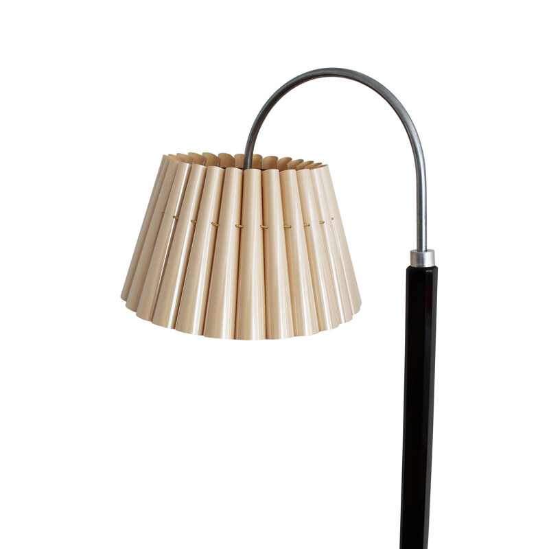 Vintage floor lamp in ash and walnut