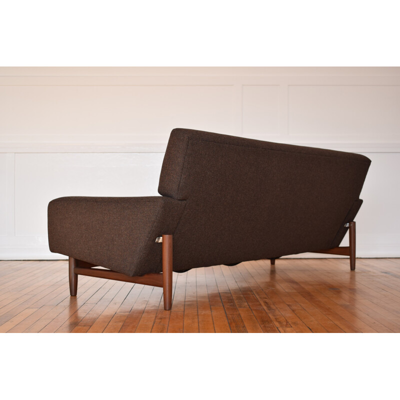 Vintage G Plan Sofa in teak and grey wool, Ib KOFOD LARSEN - 1960s