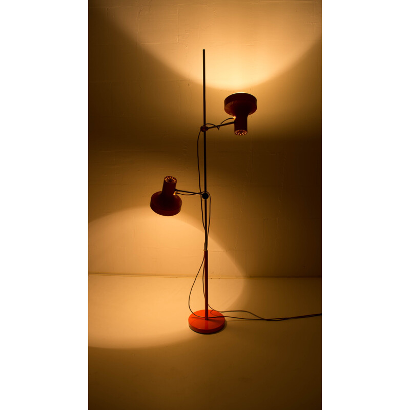 Vintage red floor lamp by Josef Hurka for Napako