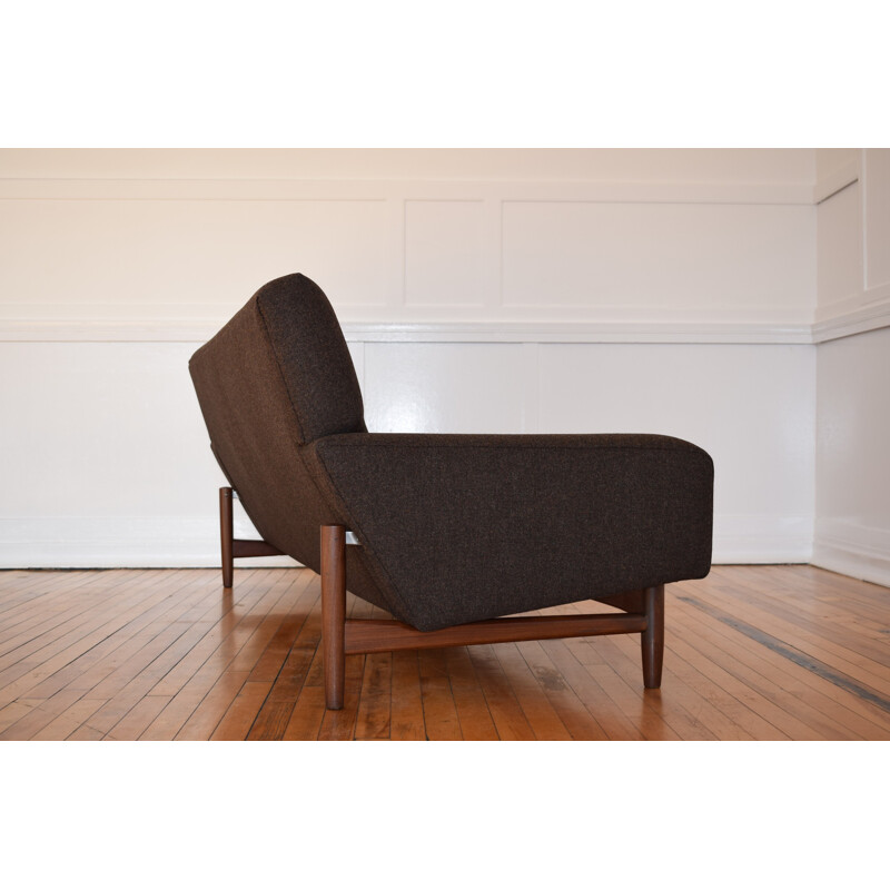 Vintage G Plan Sofa in teak and grey wool, Ib KOFOD LARSEN - 1960s