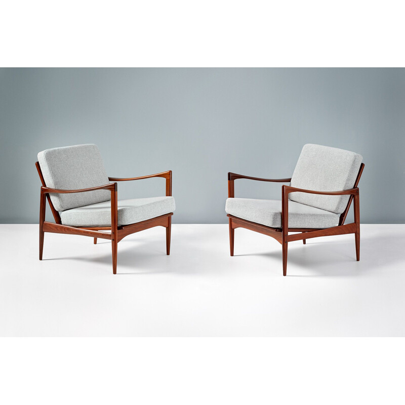 Vintage pair of "Candidate" chairs by Ib Kofod-Larsen in teak, 1960s