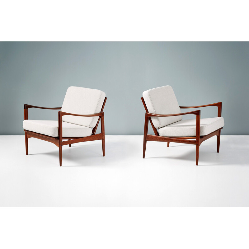 Vintage pair of "Candidate" chairs by Ib Kofod-Larsen in teak, 1960s