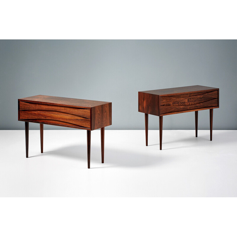 Vintage pair of Rosewood bedside cabinets by Niels Clausen 1960s
