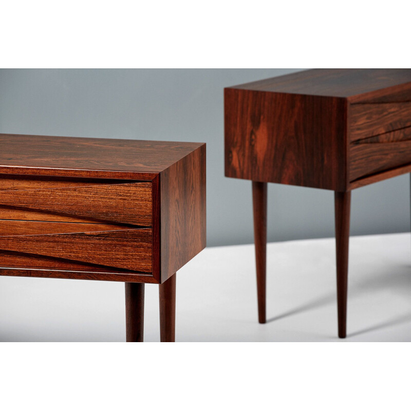 Vintage pair of Rosewood bedside cabinets by Niels Clausen 1960s