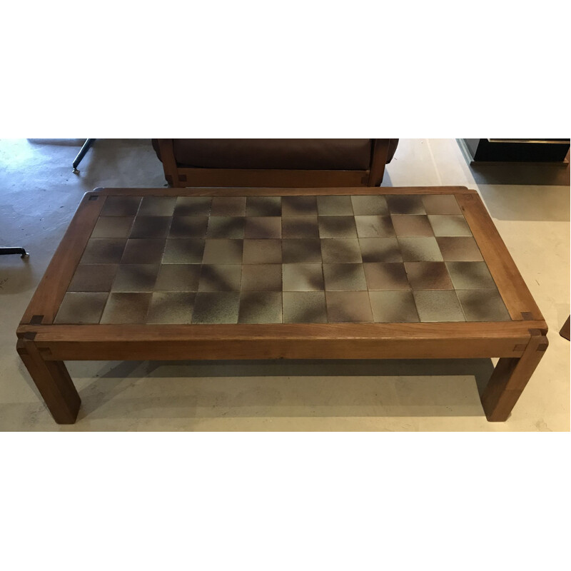 Vintage coffee table by Pierre Chapo, 1975