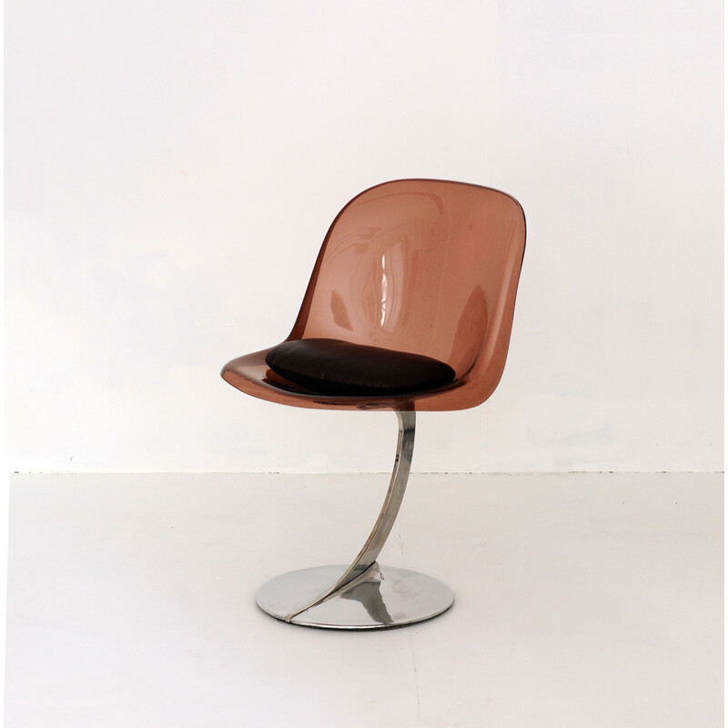 Vintage steel and plexiglass chair, France, 1970