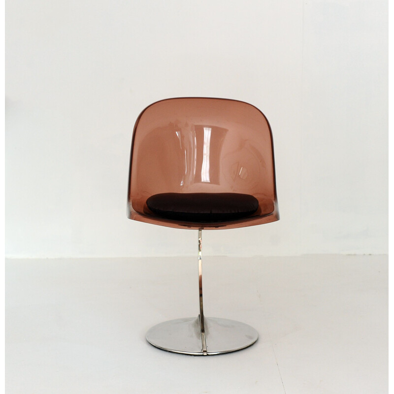 Vintage steel and plexiglass chair, France, 1970