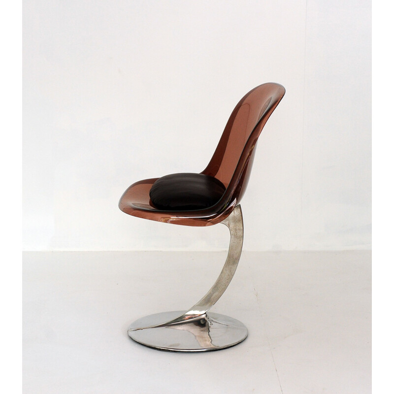 Vintage steel and plexiglass chair, France, 1970