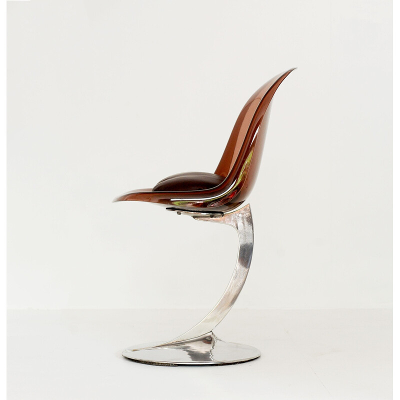 Vintage steel and plexiglass chair, France, 1970