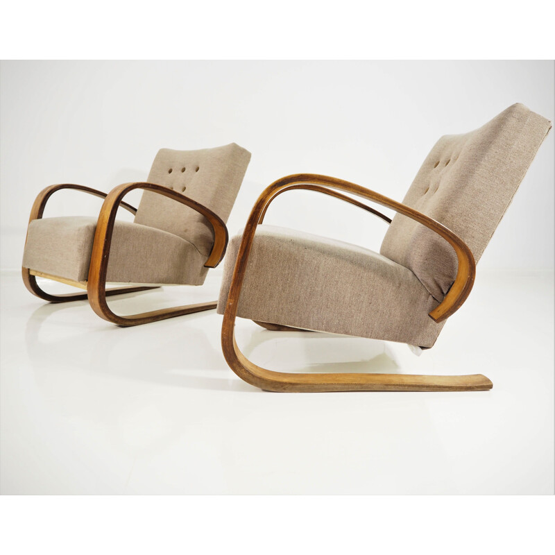 Vintage set of 2 Cantilever Armchairs by Miroslav Navratil, 1930s