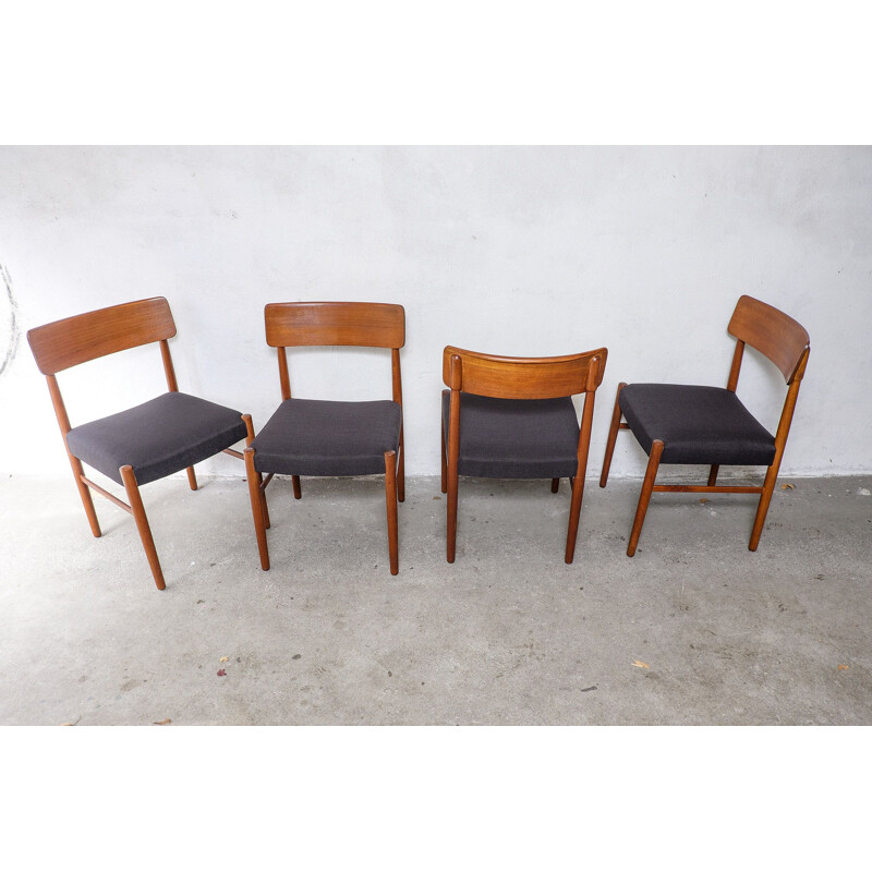 Suite de 4 chaises vintage danoises en teck, 1950 