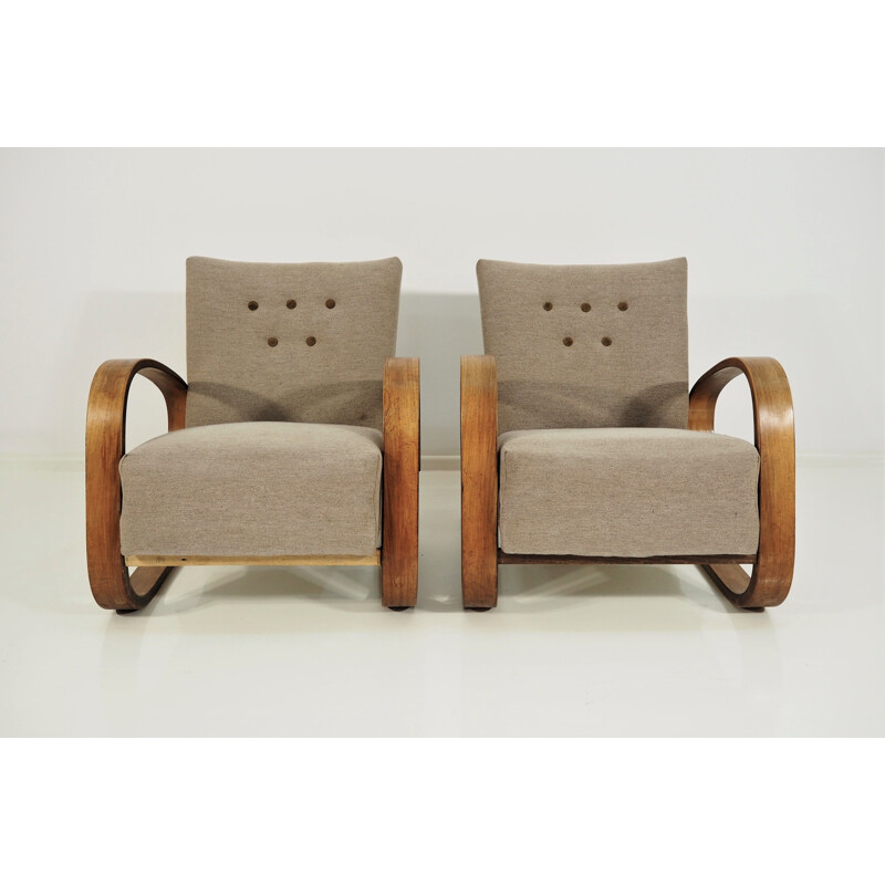 Vintage set of 2 Cantilever Armchairs by Miroslav Navratil, 1930s