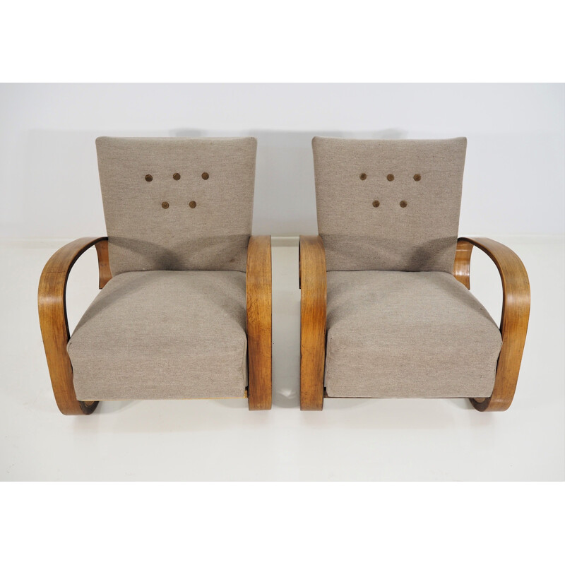 Vintage set of 2 Cantilever Armchairs by Miroslav Navratil, 1930s