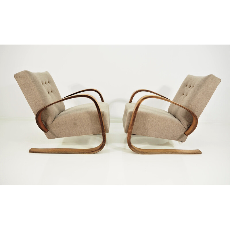 Vintage set of 2 Cantilever Armchairs by Miroslav Navratil, 1930s