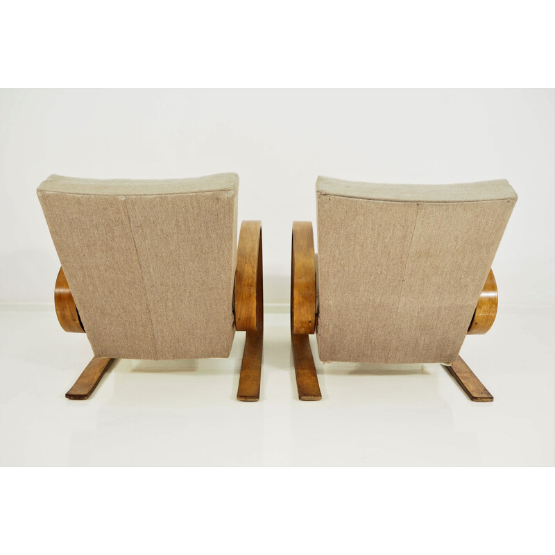 Vintage set of 2 Cantilever Armchairs by Miroslav Navratil, 1930s