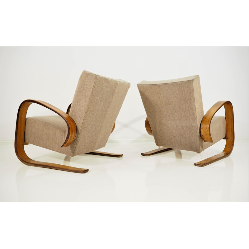 Vintage set of 2 Cantilever Armchairs by Miroslav Navratil, 1930s