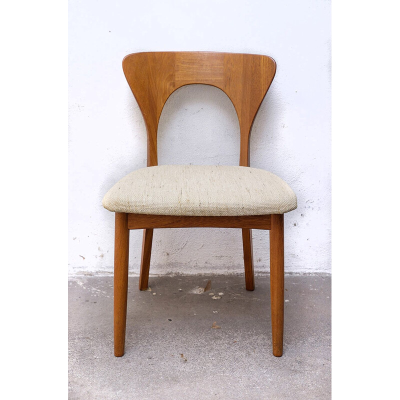 Vintage Set of 6 Dining Chairs Model Peter in Teak by Niels Koefoed for Koefoeds Hornsled, 1960s