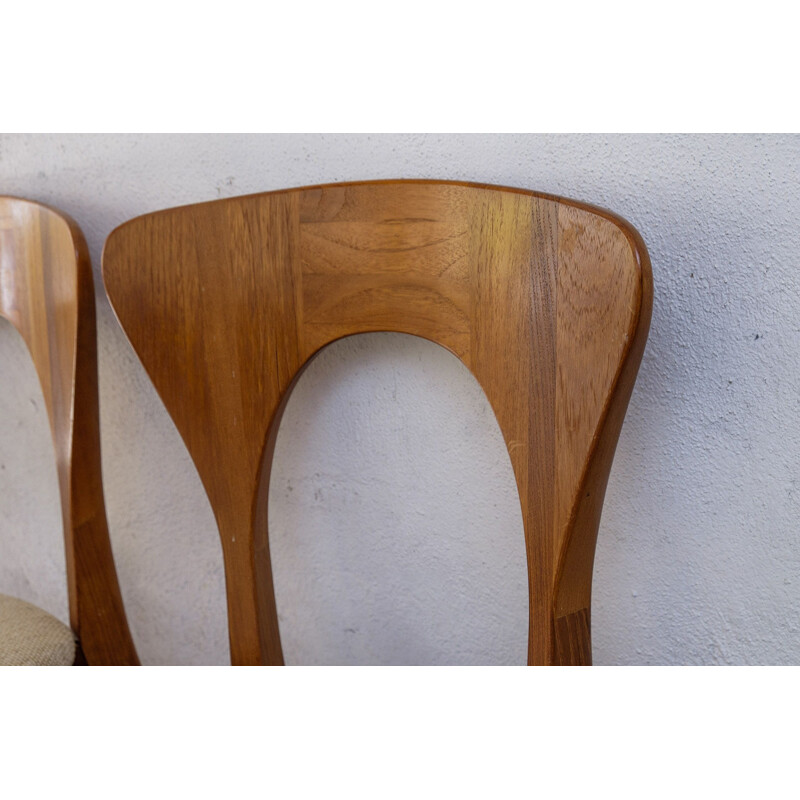 Vintage Set of 6 Dining Chairs Model Peter in Teak by Niels Koefoed for Koefoeds Hornsled, 1960s