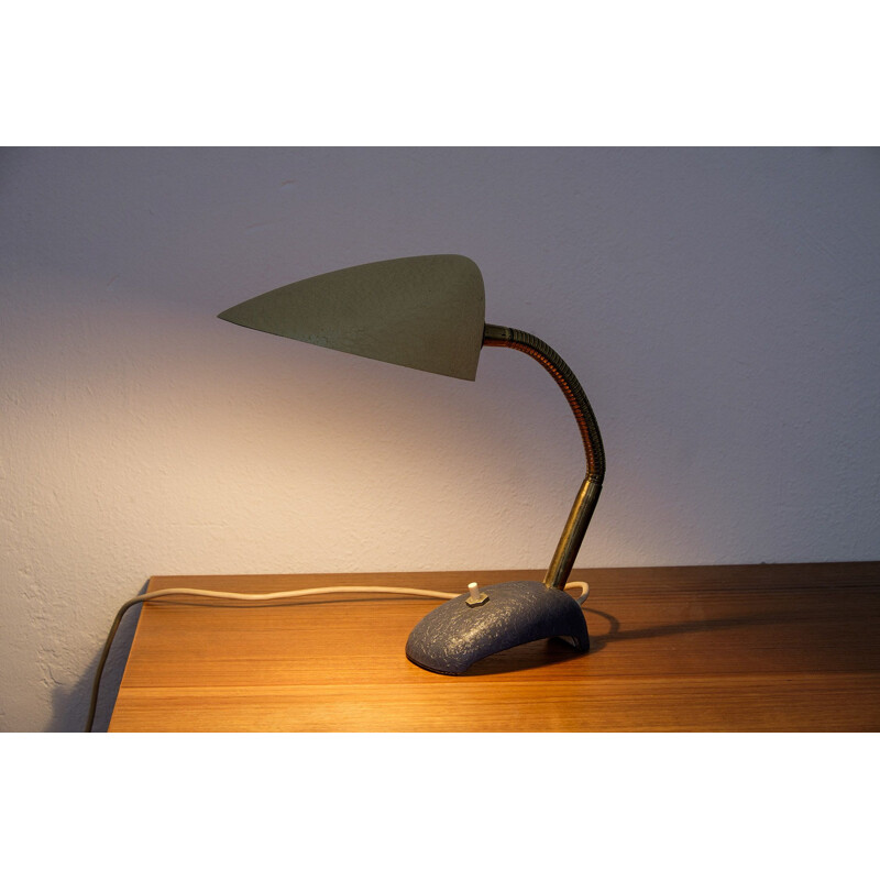 Lámpara de escritorio vintage de latón, Alemania 1950