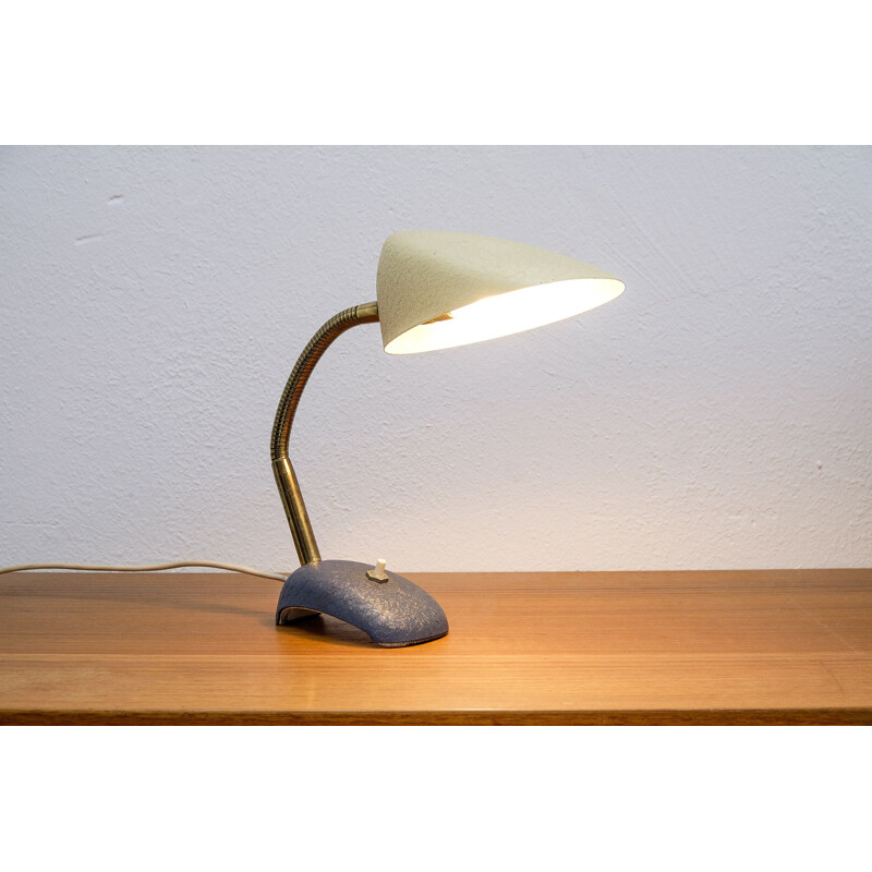 Lámpara de escritorio vintage de latón, Alemania 1950